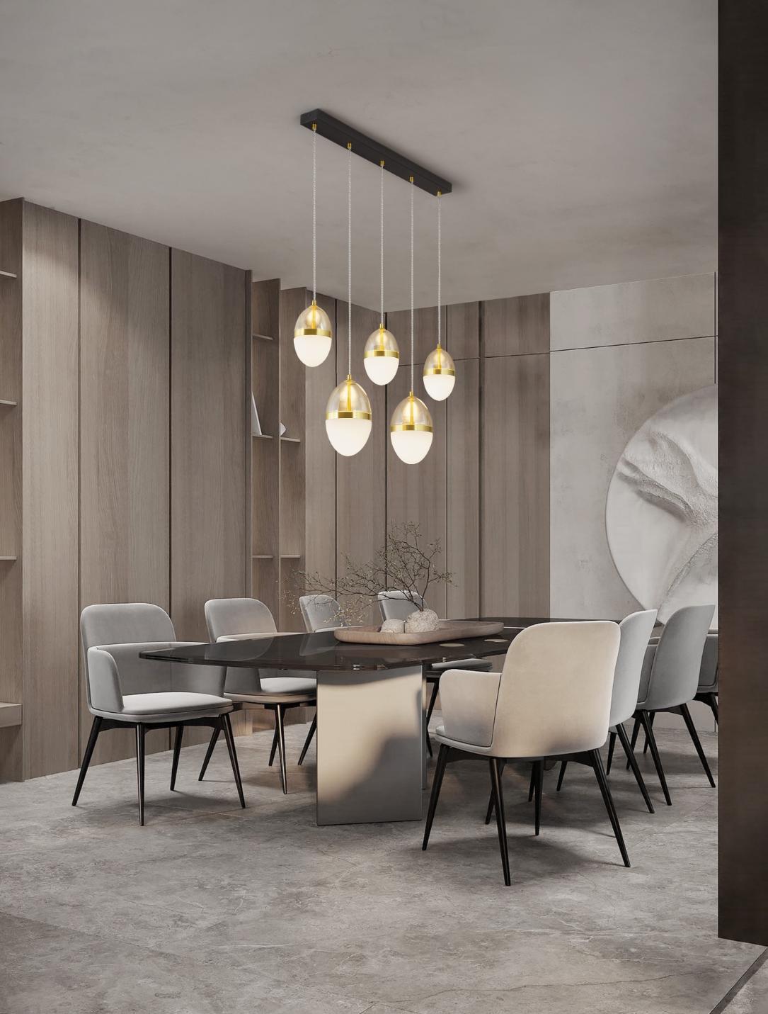 moderni luster iznad stola