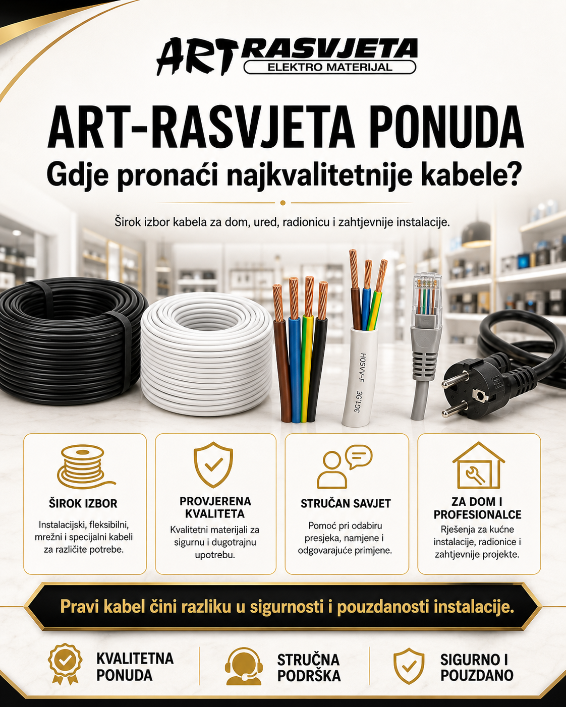 Art Rasvjeta ponuda: Gdje pronaći najkvalitetnije kabele?