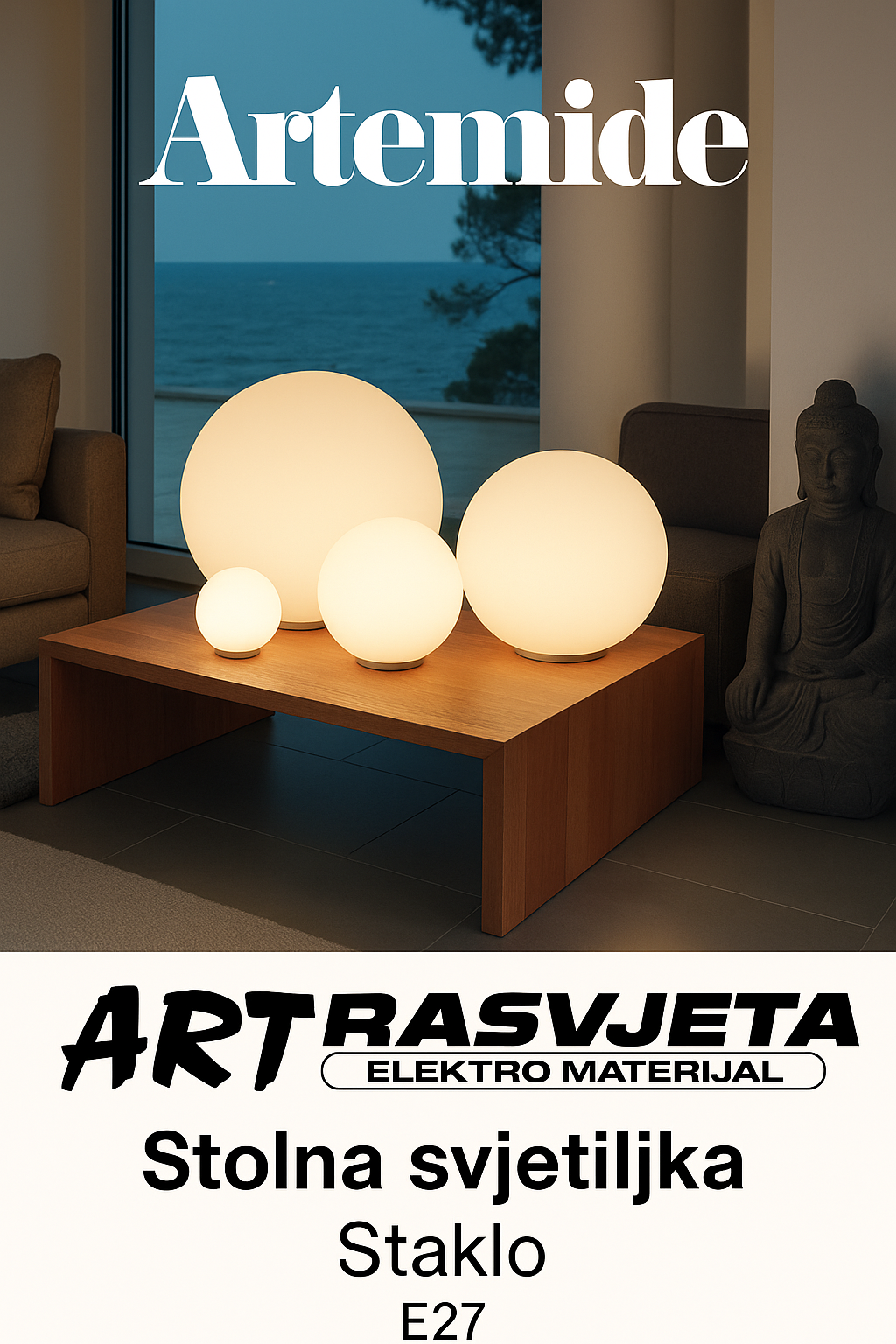 Artemide Dioscuri stolna lampa u interijeru