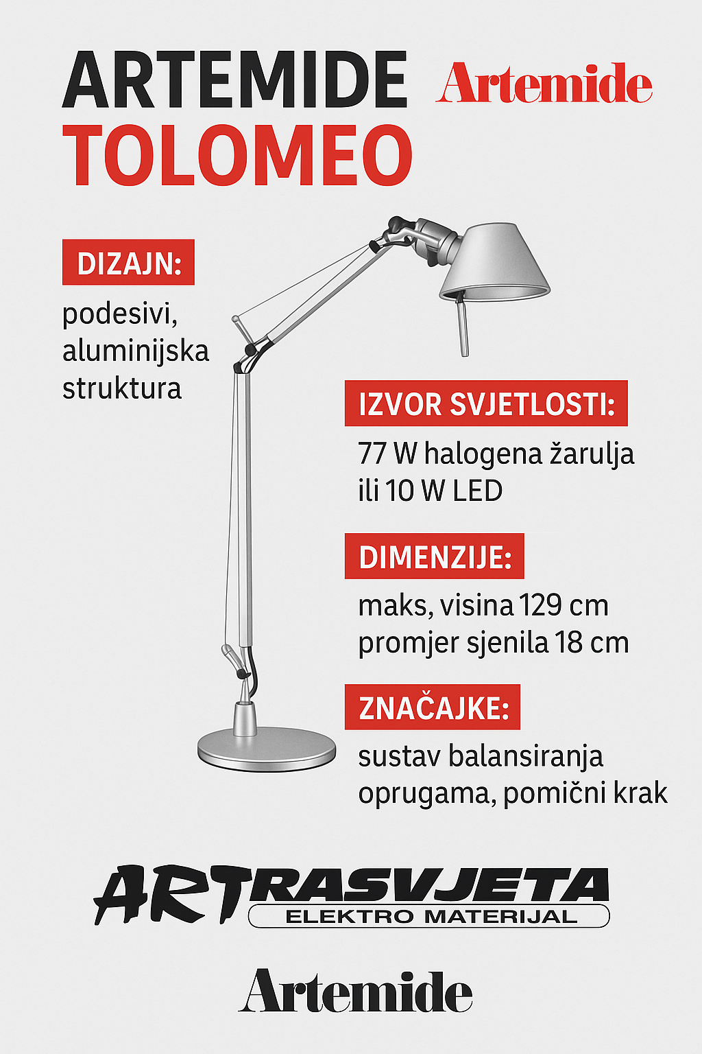 Artemide Tolomeo 001000