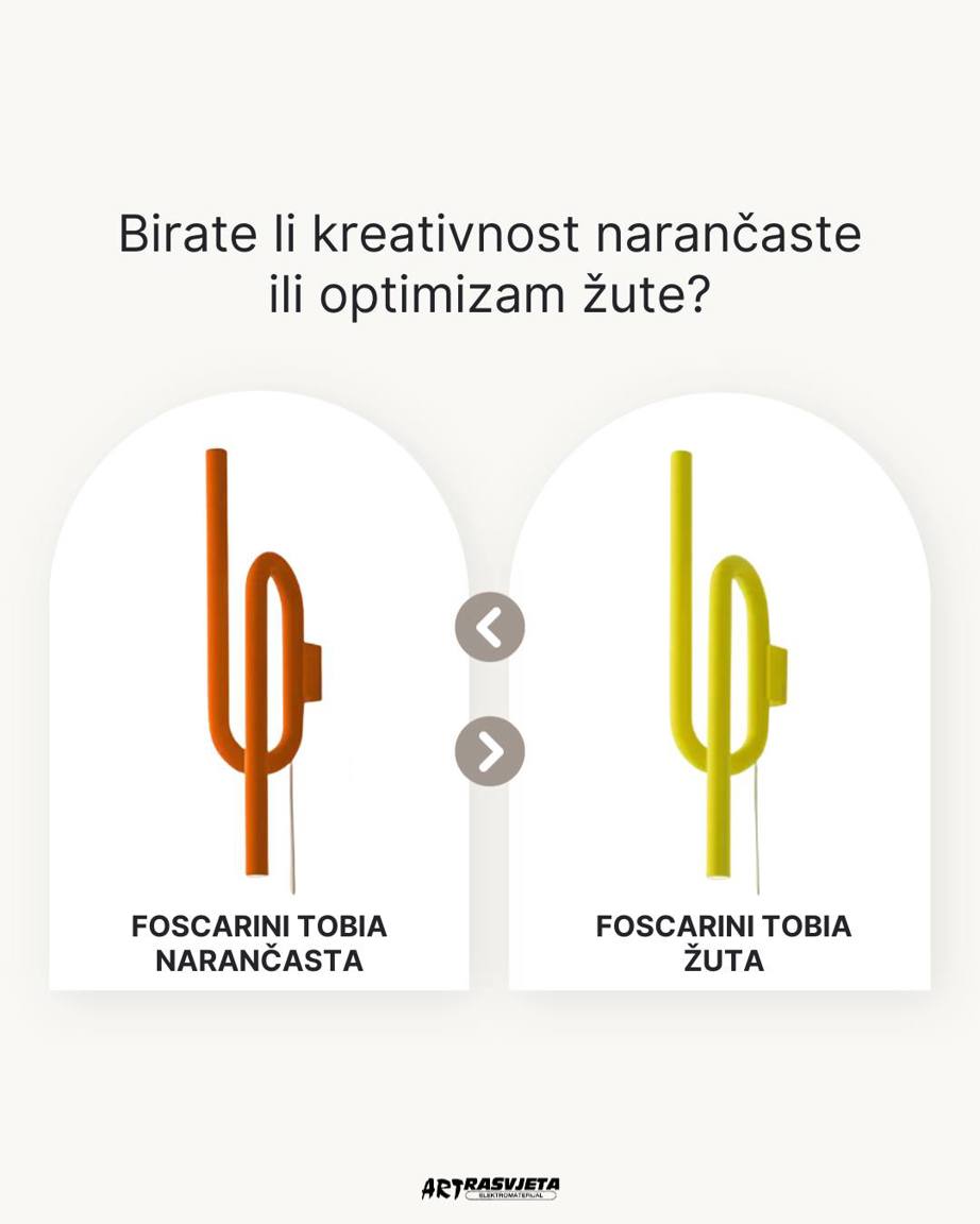 Foscarini Tobia zidna lampa: minimalizam s karakterom — narančasta ili žuta?