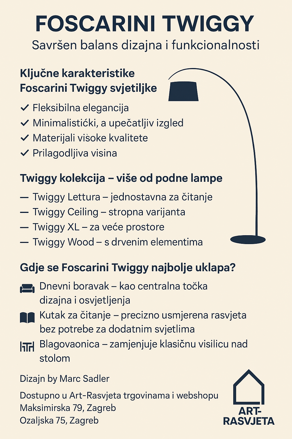 Foscarini Twiggy podna svjetiljka