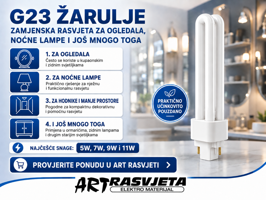 G23 žarulje – zamjenska rasvjeta za ogledala, noćne lampe i još mnogo toga