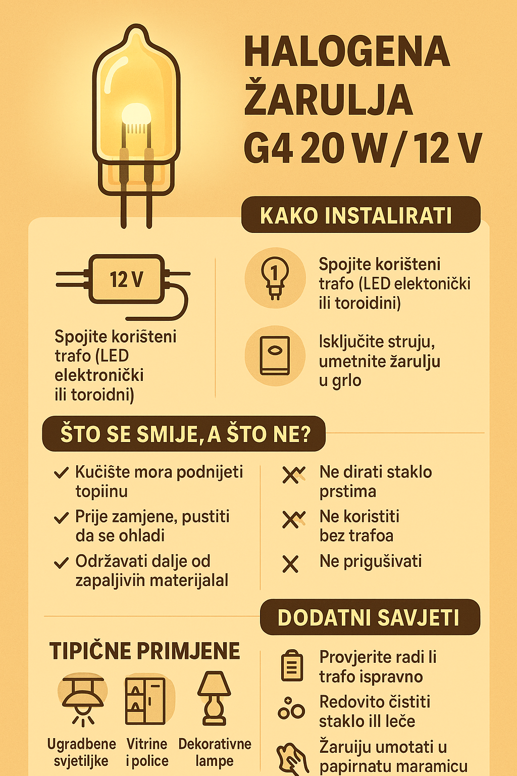 Halogena G4 20 W 12 V