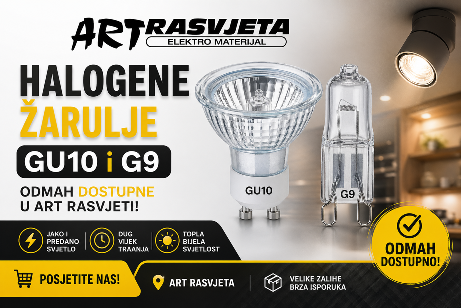 Halogene žarulje GU10 i G9 – Odmah dostupne u Art Rasvjeti!