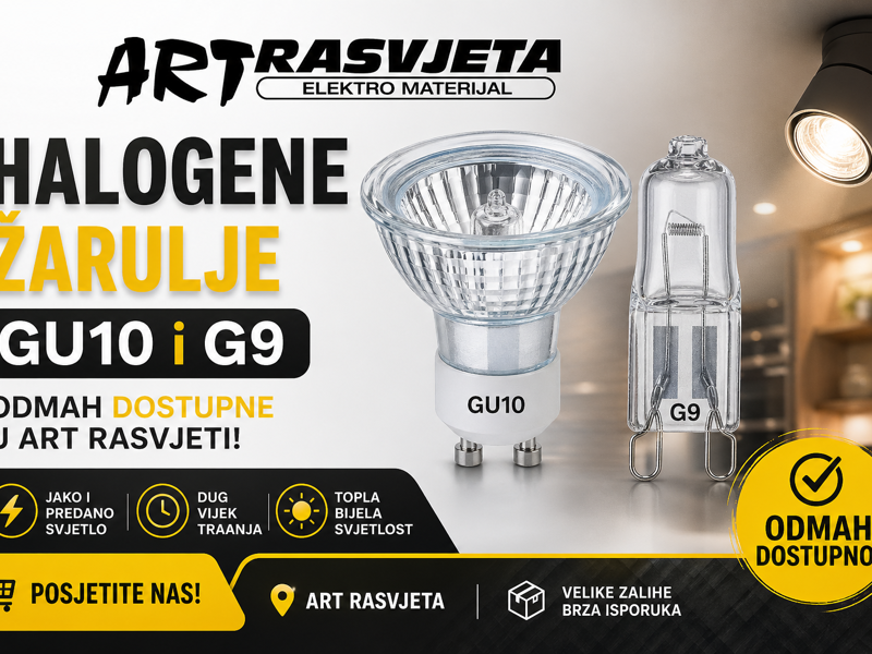 Halogene žarulje GU10 i G9 – Odmah dostupne u Art Rasvjeti!