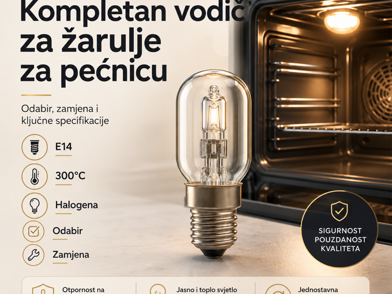 Kompletan vodič za žarulje za pećnicu: Odabir, zamjena i ključne specifikacije E14, 300°C, Halogena