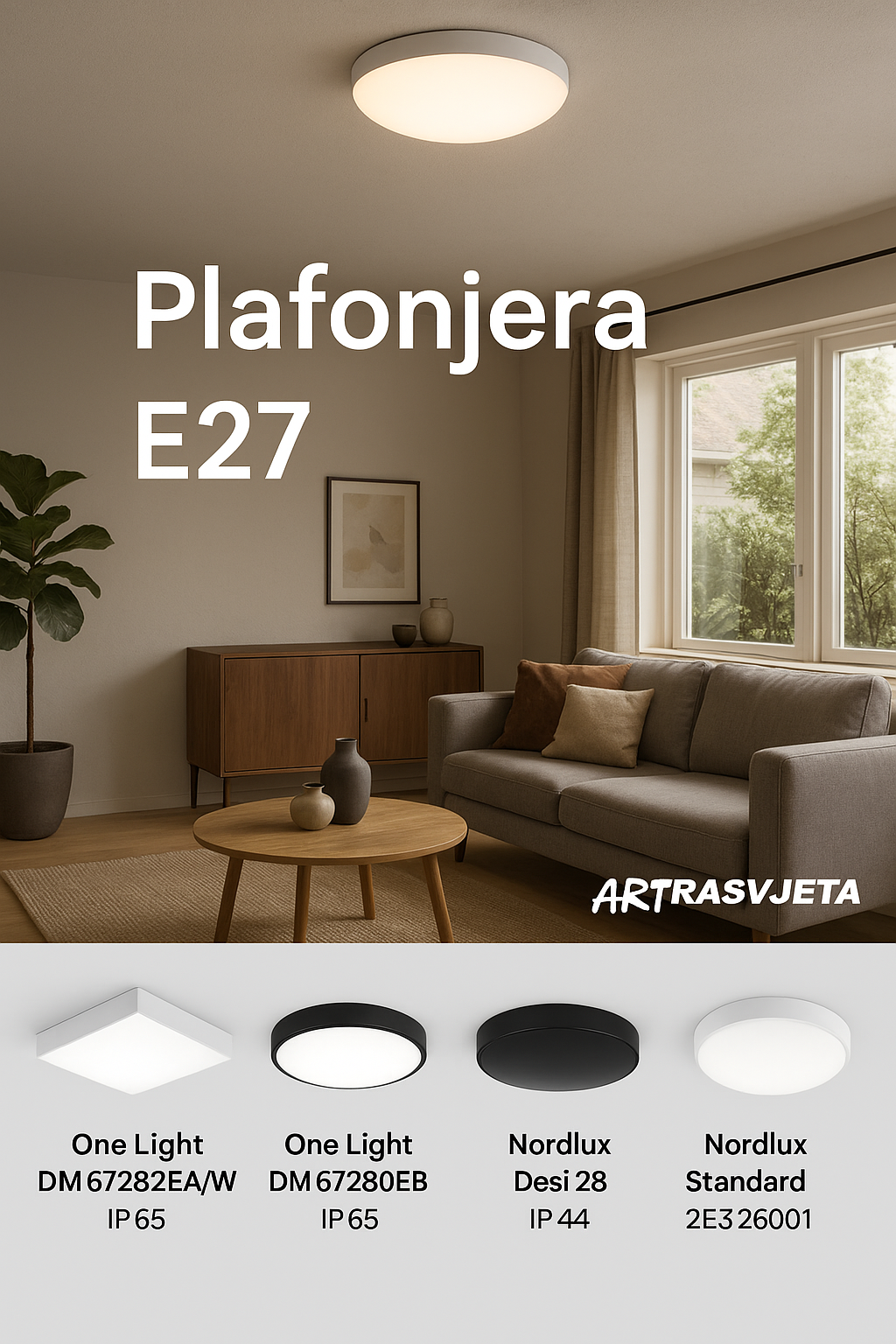 LED plafonjera s E27 žaruljom za svaki prostor