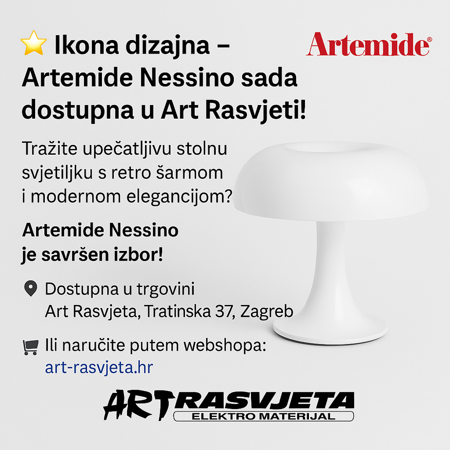 Artemide Nessino svjetiljka – ikona talijanskog dizajna sada dostupna u Art Rasvjeti