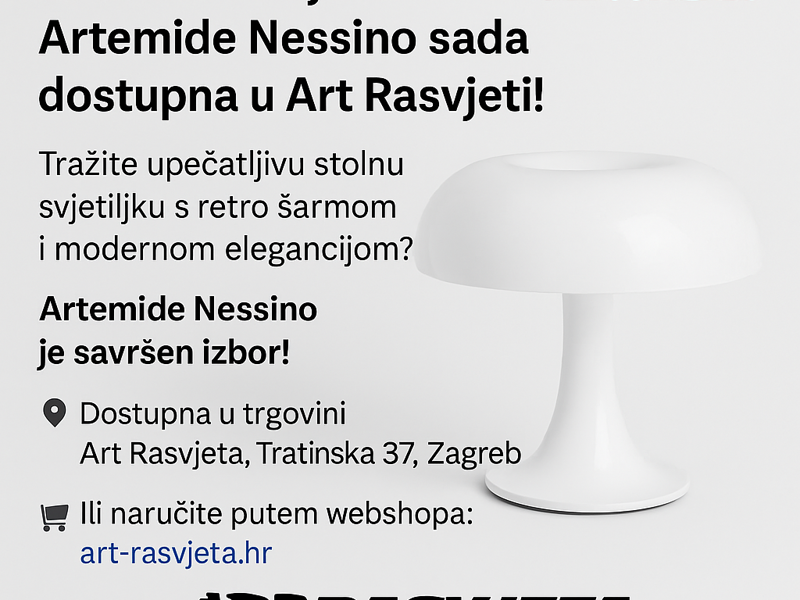 Artemide Nessino svjetiljka – ikona talijanskog dizajna sada dostupna u Art Rasvjeti