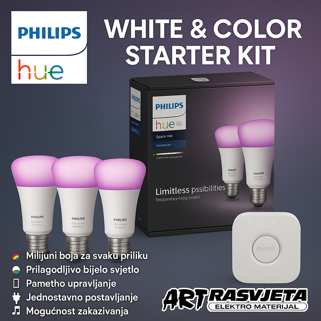 Philips Hue White and Color Ambiance Starter Kit pakiranje