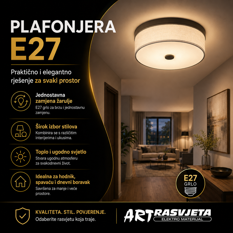 Plafonjera E27 – sve što trebate znati prije kupnje