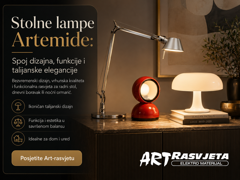 Stolne lampe Artemide: Spoj dizajna, funkcije i talijanske elegancije