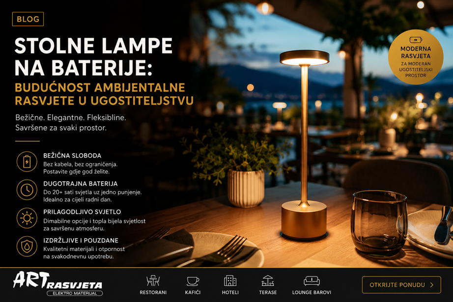 Stolne lampe na baterije: Budućnost ambijentalne rasvjete u ugostiteljstvu