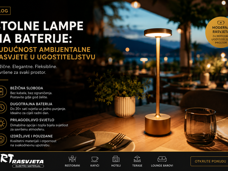 Stolne lampe na baterije: Budućnost ambijentalne rasvjete u ugostiteljstvu