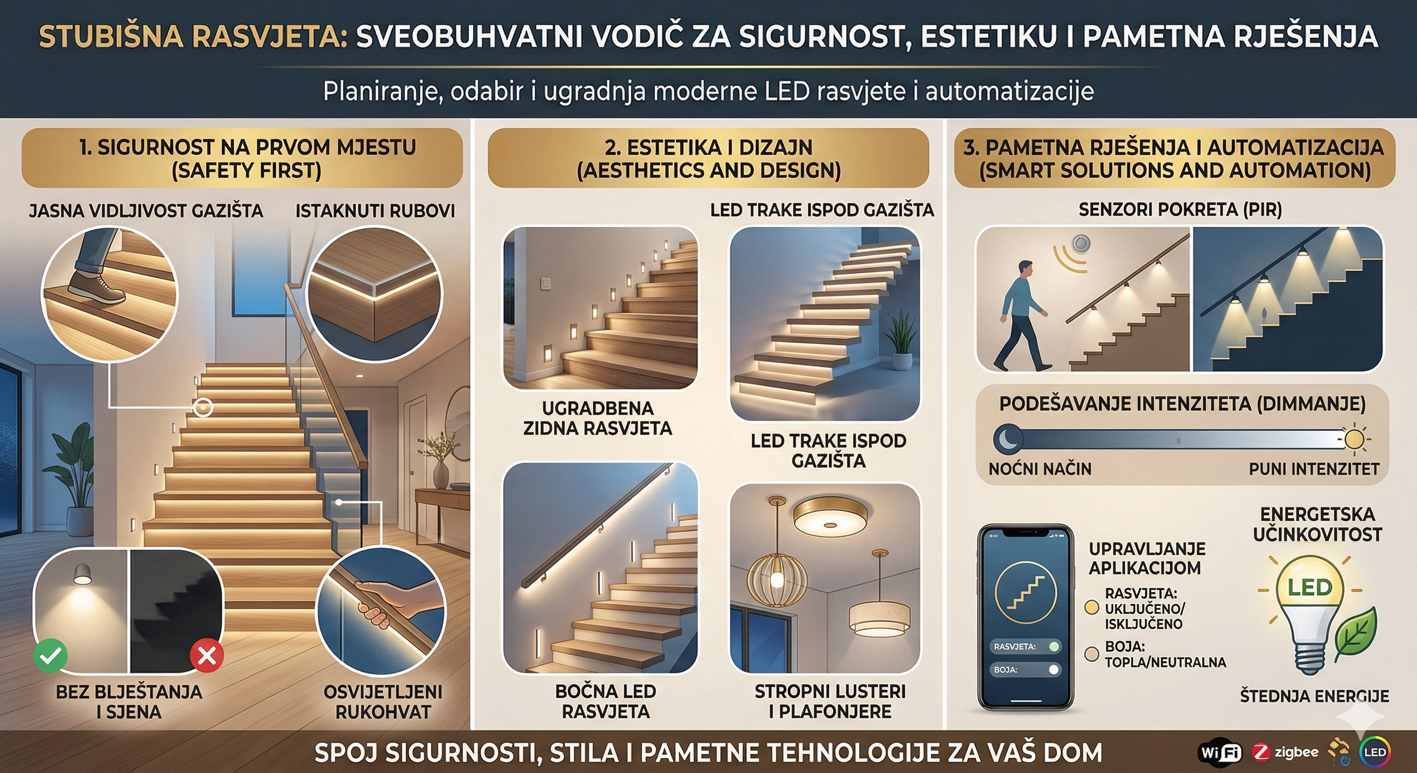 Stubišna rasvjeta: Sveobuhvatni vodič za sigurnost, estetiku i pametna rješenja