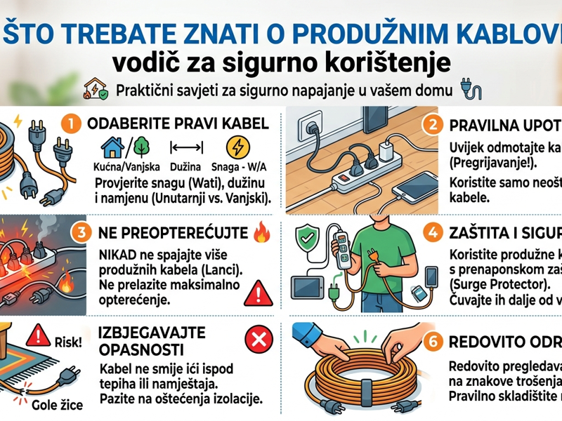 Sve što trebate znati o produžnim kablovima: vodič za sigurno korištenje