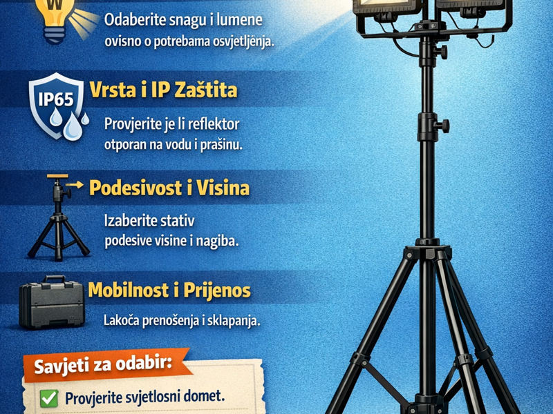 Sveobuhvatni vodič za odabir: Kako pronaći najbolji LED reflektor na stativu za vaše potrebe