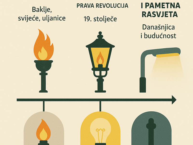 Ulična rasvjeta kroz povijest: Od plinskih lampi do pametnih LED sustava