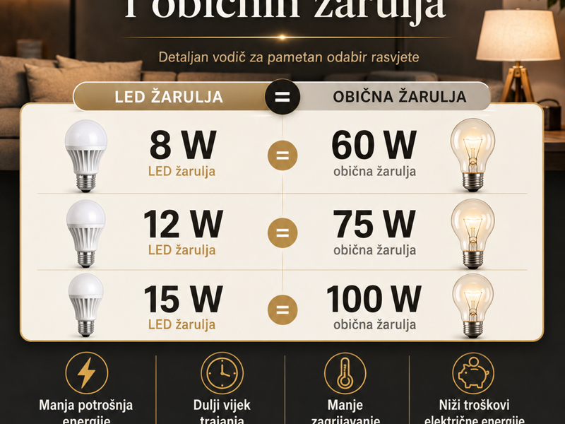 Usporedba snage LED žarulja i običnih žarulja: Detaljan vodič za pametan odabir rasvjete