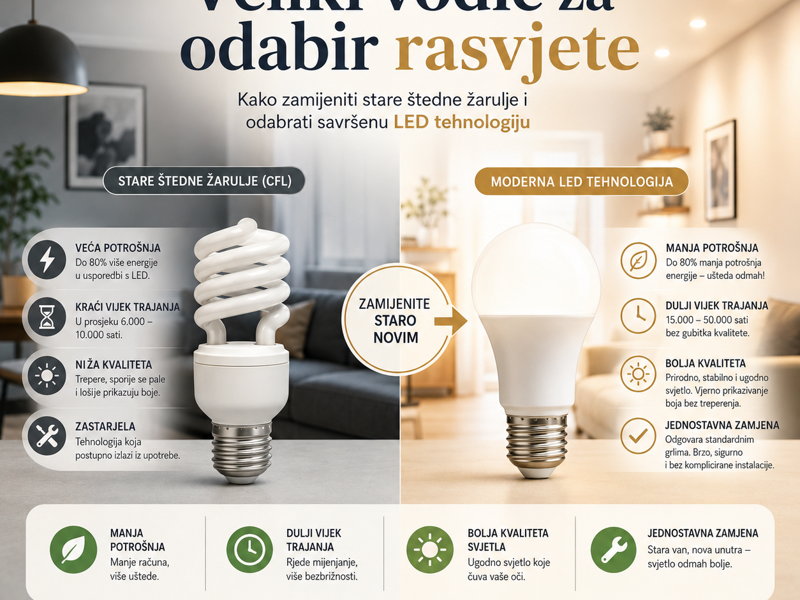Veliki vodič za odabir rasvjete: Kako zamijeniti stare štedne žarulje i odabrati savršenu LED