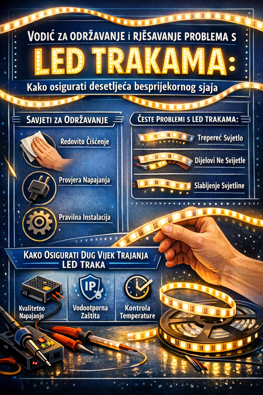 Vodič za održavanje i rješavanje problema s LED trakama: put do besprijekornog rada