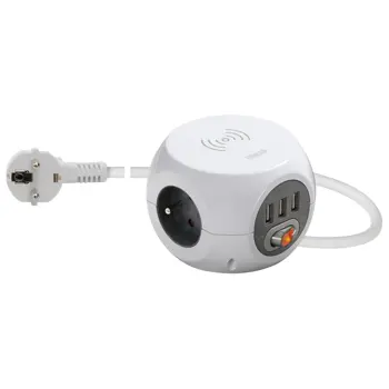 VIMAR MULTI PRIKLJ. 16A 3ŠUKO+3USB+INT+WIRELESS JEDNOPOLNI USB-A BIJELI