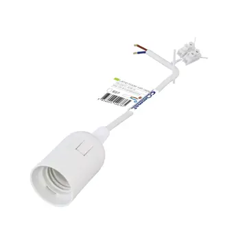 016-703 GRLO E27 S KABELOM 17 CM I REDNOM STEZALJKOM, BIJELO