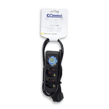 232-321 PRODUŽNI KABEL H05VV-F 3G1 / 1,4 m CRNI