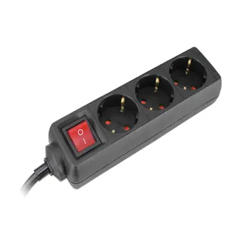 232-326 TROSTRUKA PRENOSIVA UTIČNICA 16 A 250 V ~ 3500 W SA SKLOPKOM, CRNA