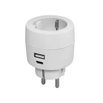 240-801 UTIČNICA S USB PUNJAČEM A+C, 3.4A 17W, BIJELA
