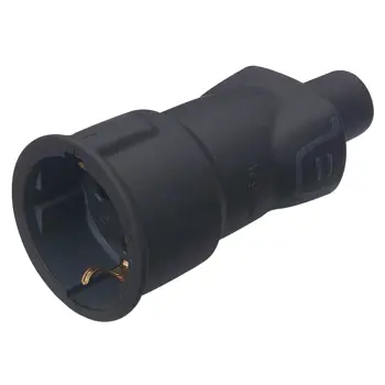 50197 UTIČNICA 2P+E/16A/230V MAX.3680W GUMENA CRNA SA ZAŠTITOM