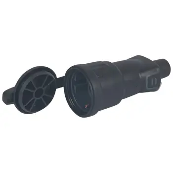 50344 UTIČNICA NASTAVAK 2P+E GUMENA S POKLOPCEM IP44