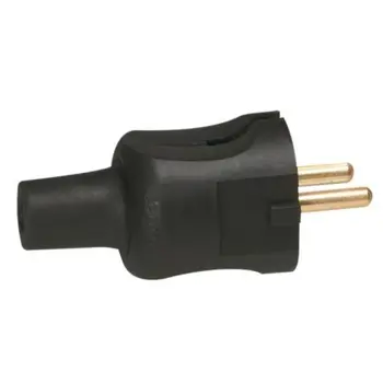 50451 UTIKAČ 2P 16A GUMENI CRNI