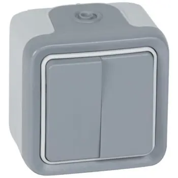 69715 SKLOPKA SERIJSKA 2×IZMJ. 10A/250V  IP55 N/Ž PLEXO