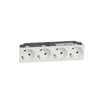 77254 UTIČNICA ČETV. 4×2P+E/16A/250V 8M POD KUTEM 45° MOSIC BIJELA (Kopija)