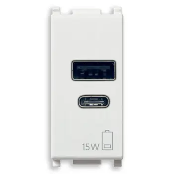 VIMAR PLANA A+C-USB PRIKLJUČNICA 15W 5V 1M 15A BIJELA