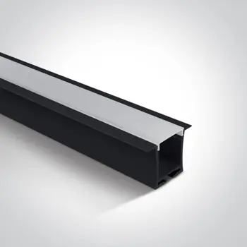 ALU PROFIL ZA LED TRAKU (max.20mm) + SJENILO 36×28mm/2m UGRADBENI CRNI