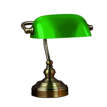 BANKERS STOLNA LAMPA 25CM 1L OXIDE/GREEN E14