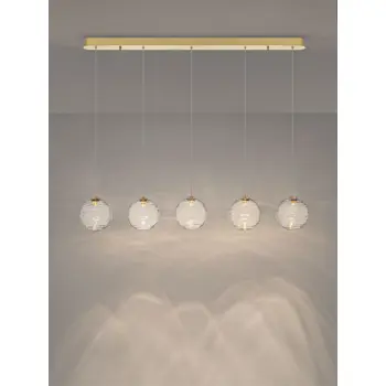 BLAZIK LED LUSTER 5X ZLATNA/STAKLO 20W IP20 2700K TRIAC PRIGUŠLJIVA