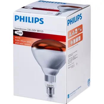 BR125 IR PHILIPS Infracrvena grijaća žarulja E27 150W E27 Red 1CT/10