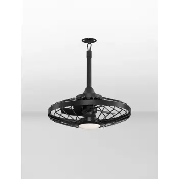 BRIZZY CRNI VANJSKI VENTILATOR S LED SVJETILJKOM I DALJINSKIM 17+20W IP44 CCT