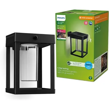 CAMILL PHILIPS solarna LED svjetiljka kvadratna 1.4W 30K crna prozirna IR