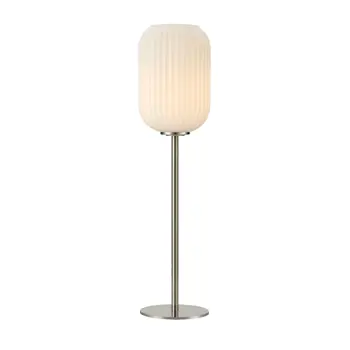 CAVA STOLNA LAMPA SATIN NICKEL/BIJELA E14