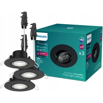 CILANTRO STEP PHILIPS LED downlight prigušiva 070 5W 27K crni (set 3 kom)