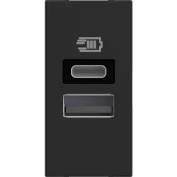 CLASSIA USB UTIČNICA TIP A + TIP C/230V AC/5V DC/3A 1M CRNA
