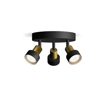 CONDUIT PHILIPS LED reflektor SPOT 3XGU10 pločasti crno-zlatni