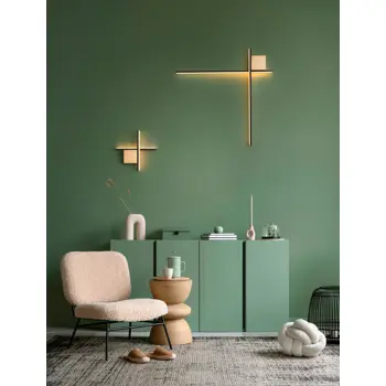 CROSS ZIDNA LAMPA LED/3000K/20W/1359Lm/BRUSHED GOLD