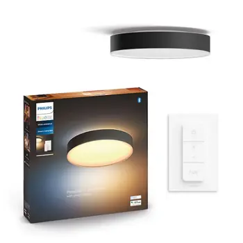 ENRAVE PHILIPS HUE pametna LED stropna svjetiljka L crna + Hue Dimmer Switch