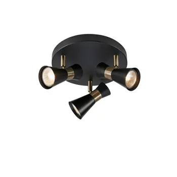 FOLIE REFLEKTOR ROUND 3L BLACK/ANTIQUE BRASS GU10